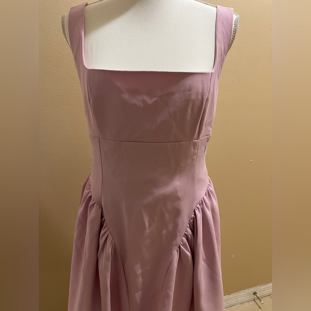 Finesse Pink Emi Bow Mini Dress Women’s Size 1X Sleeveless Tie Party Zip Back - Picture 4 of 16